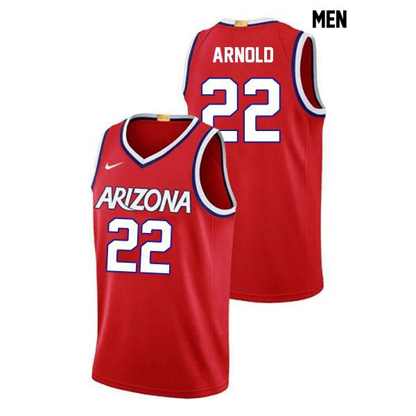 Addison Arnold Mens Number 22 Stitched Red Authentic Arizona Wildcats College Basketball Jersey