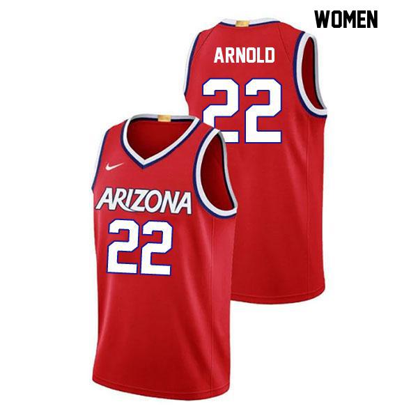 Addison Arnold Womens Number 22 Stitched Red Authentic Arizona Wildcats College Basketball Jersey