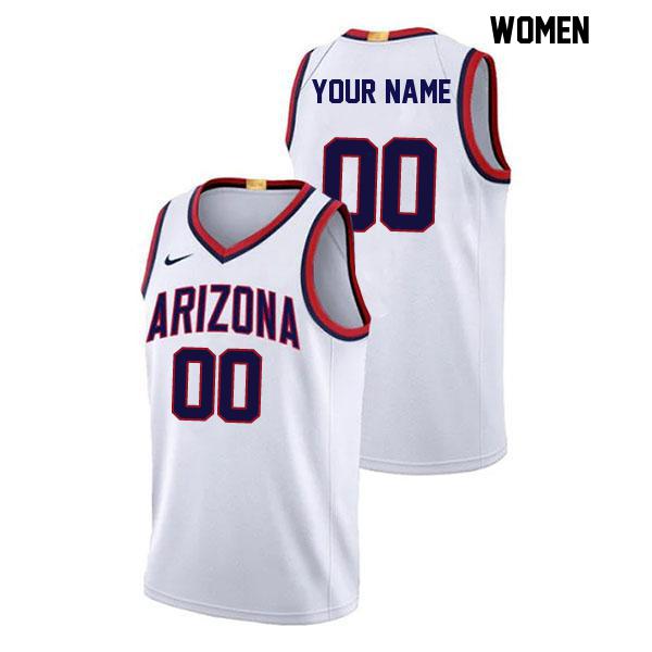 Customized Womens Stitched White Authentic Arizona Wildcats College Basketball Jersey