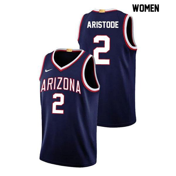 Dwayne Aristode Womens Number 2 Navy Stitched Authentic Arizona Wildcats College Basketball Jersey