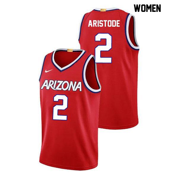 Stitched Dwayne Aristode Womens Number 2 Red Authentic Arizona Wildcats College Basketball Jersey
