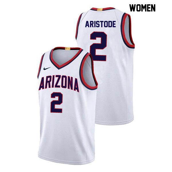 Dwayne Aristode Womens Number 2 Stitched White Authentic Arizona Wildcats College Basketball Jersey