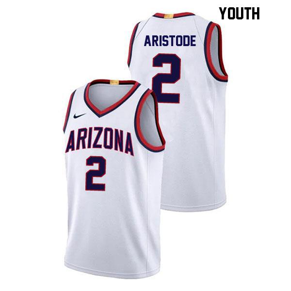 Dwayne Aristode Youth Number 2 Stitched White Authentic Arizona Wildcats College Basketball Jersey