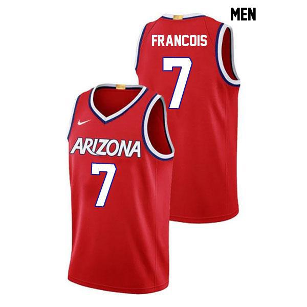 Jackson Francois Mens Number 7 Red Stitched Authentic Arizona Wildcats College Basketball Jersey