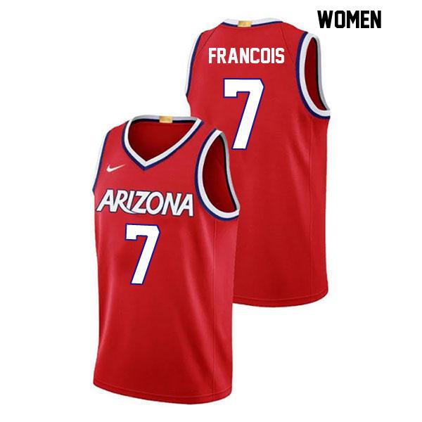 Jackson Francois Womens Stitched Number 7 Red Authentic Arizona Wildcats College Basketball Jersey