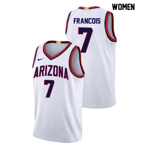 Jackson Francois Womens Number 7 Stitched White Authentic Arizona Wildcats College Basketball Jersey