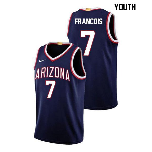Jackson Francois Youth Stitched Number 7 Navy Authentic Arizona Wildcats College Basketball Jersey