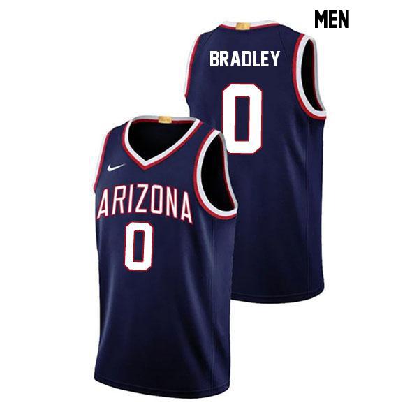 Stitched Jaden Bradley Mens Number 0 Navy Authentic Arizona Wildcats College Basketball Jersey
