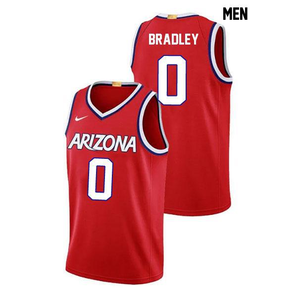 Jaden Bradley Stitched Mens Number 0 Red Authentic Arizona Wildcats College Basketball Jersey