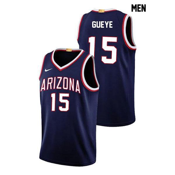 Sidi Gueye Mens Number 15 Stitched Navy Authentic Arizona Wildcats College Basketball Jersey